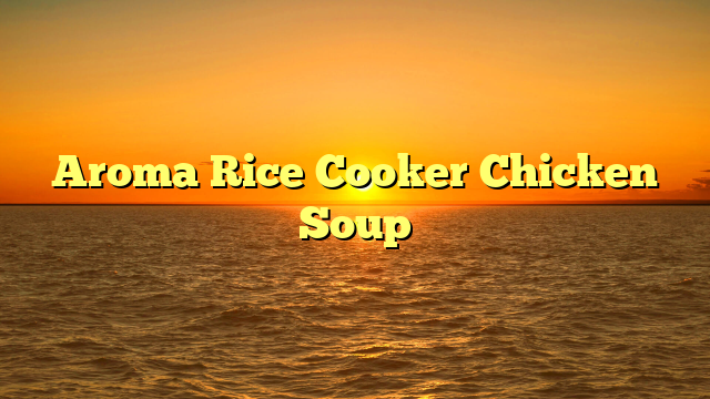 Aroma Rice Cooker Chicken Soup